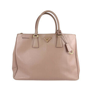 Prada Saffiano Soft Calfskin Zippered Tote Cipria Pink